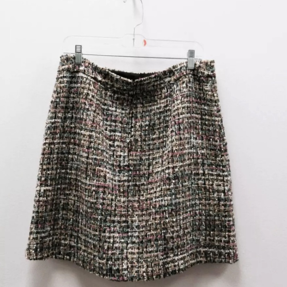 Ann Taylor Factory Multicolor Tweed A-Line Skirt